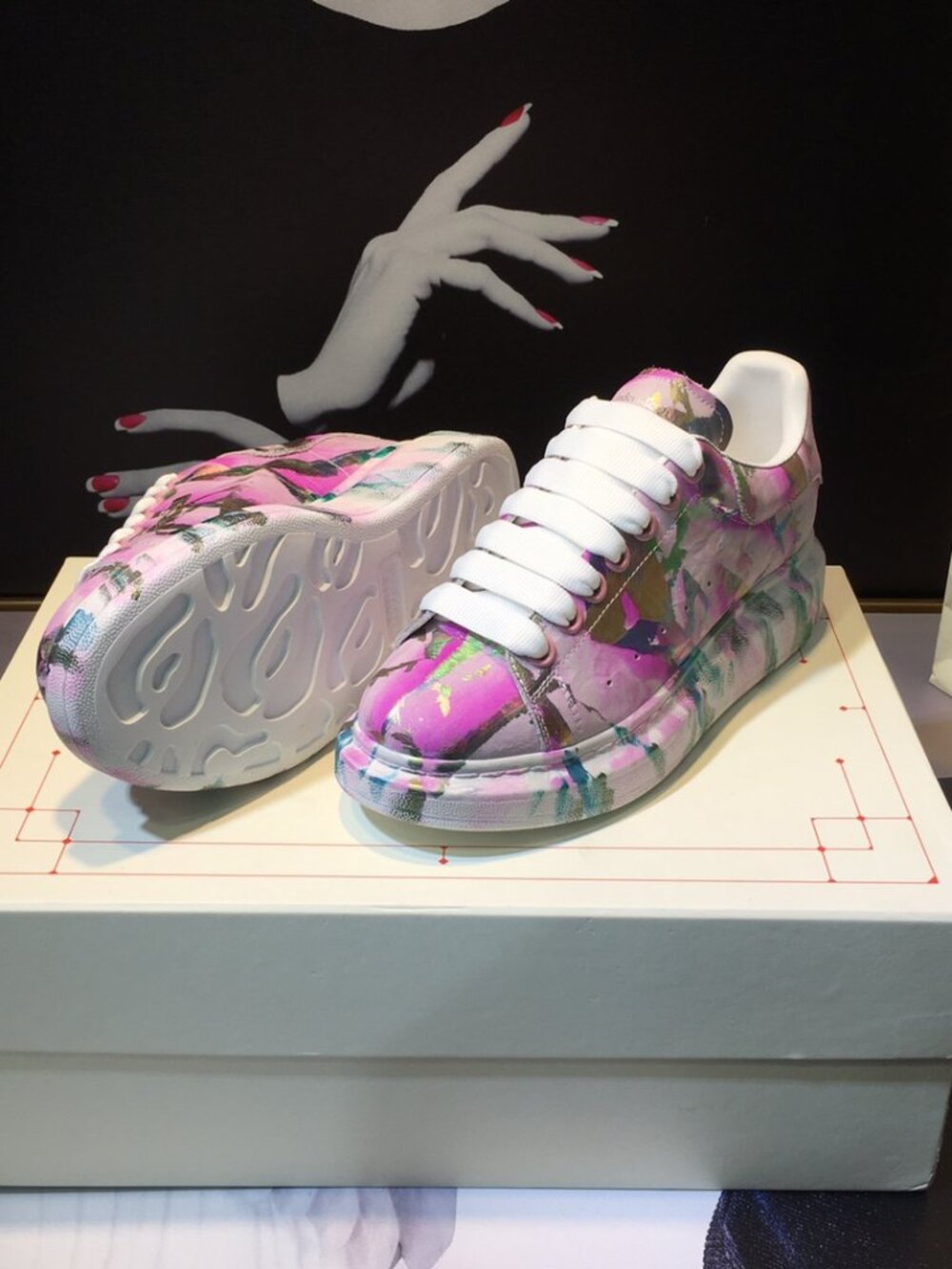 Alexander McQueen Pink Watercolor Sneakers